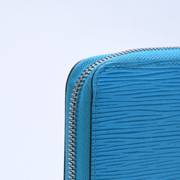 極美品 LOUIS VUITTON ルイヴィトン ジッピーウォレット 長財布 M81543 エピレザー シルバー金具 ターコイズブルー 中古 4a005056