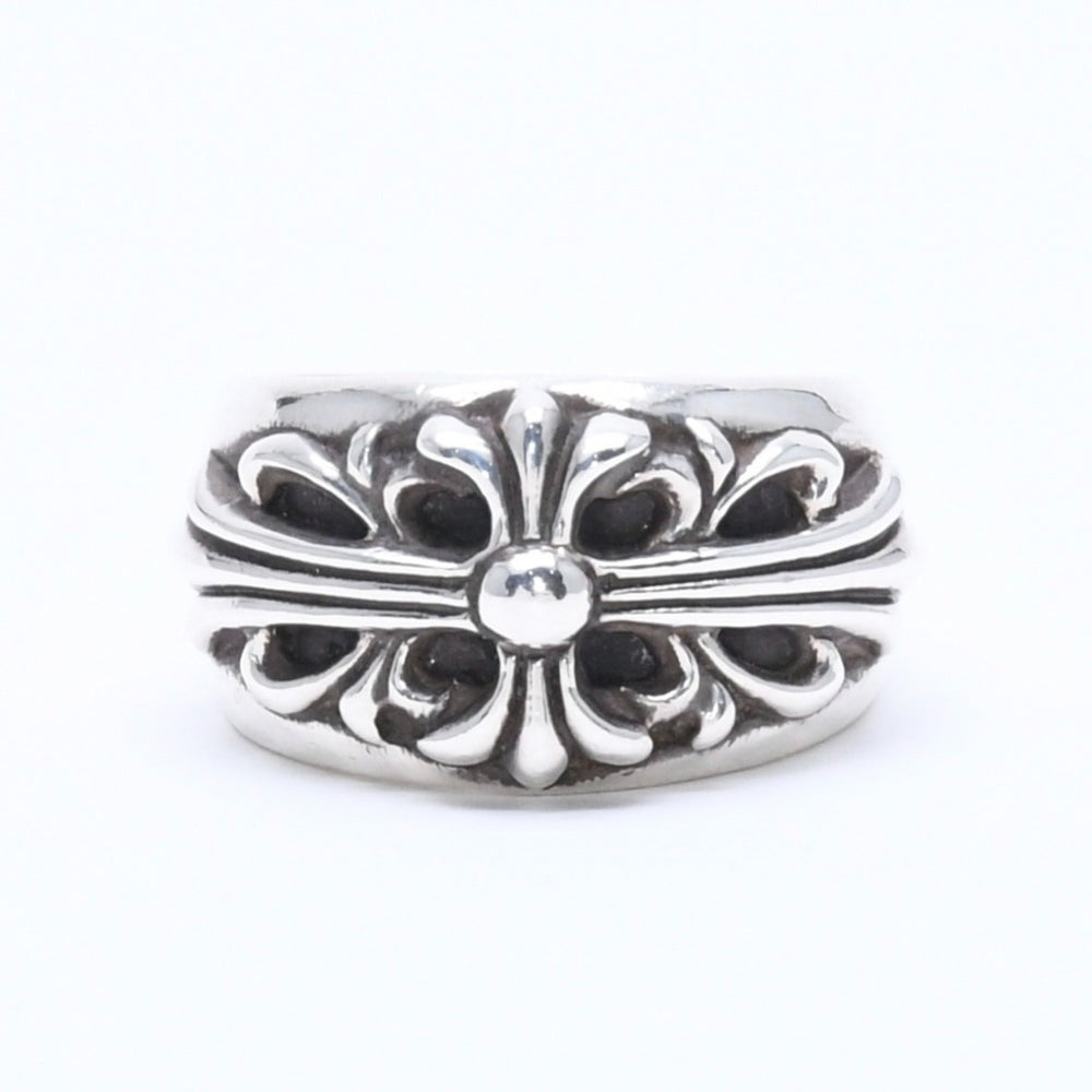 Very good condition CHROME HEARTS FLORAL CROSS Ring Weight approx. 17.18g Size 19 Sterling Silver Used 4a005206