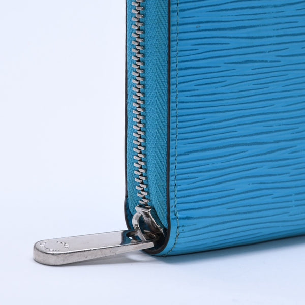 極美品 LOUIS VUITTON ルイヴィトン ジッピーウォレット 長財布 M81543 エピレザー シルバー金具 ターコイズブルー 中古 4a005056