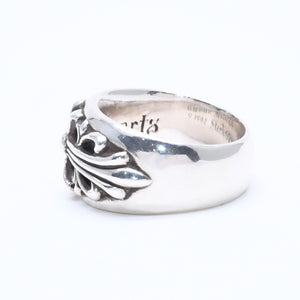 極美品 CHROME HEARTS クロムハーツ FLORAL CROSS フローラルクロス リング 指輪 重量約17.18g サイズ19号 スターリングシルバー 中古 4a005206