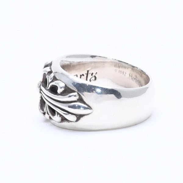 極美品 CHROME HEARTS クロムハーツ FLORAL CROSS フローラルクロス リング 指輪 重量約17.18g サイズ19号 スターリングシルバー 中古 4a005206