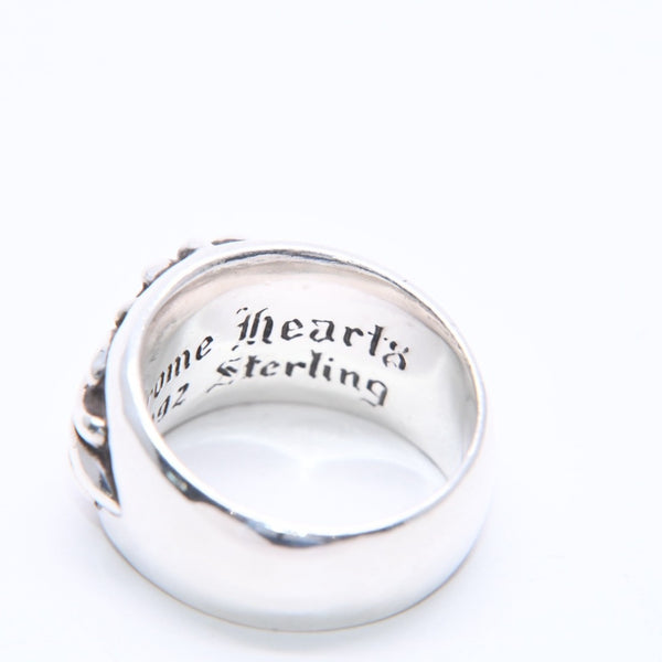 極美品 CHROME HEARTS クロムハーツ FLORAL CROSS フローラルクロス リング 指輪 重量約17.18g サイズ19号 スターリングシルバー 中古 4a005206