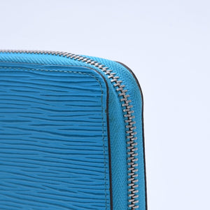 極美品 LOUIS VUITTON ルイヴィトン ジッピーウォレット 長財布 M81543 エピレザー シルバー金具 ターコイズブルー 中古 4a005056
