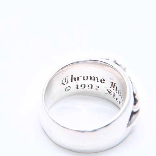 極美品 CHROME HEARTS クロムハーツ FLORAL CROSS フローラルクロス リング 重量約16.51g サイズ19.5号 スターリングシルバー 中古 4a005204