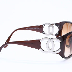 Mint condition CHANEL sunglasses eyewear Coco Mark 6014 c.538/13 Size 64◻16 120 Silver hardware Used 4a005074