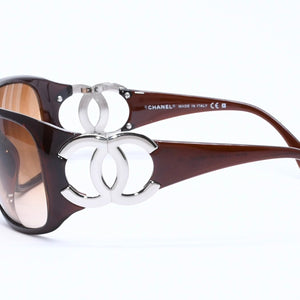 Mint condition CHANEL sunglasses eyewear Coco Mark 6014 c.538/13 Size 64◻16 120 Silver hardware Used 4a005074