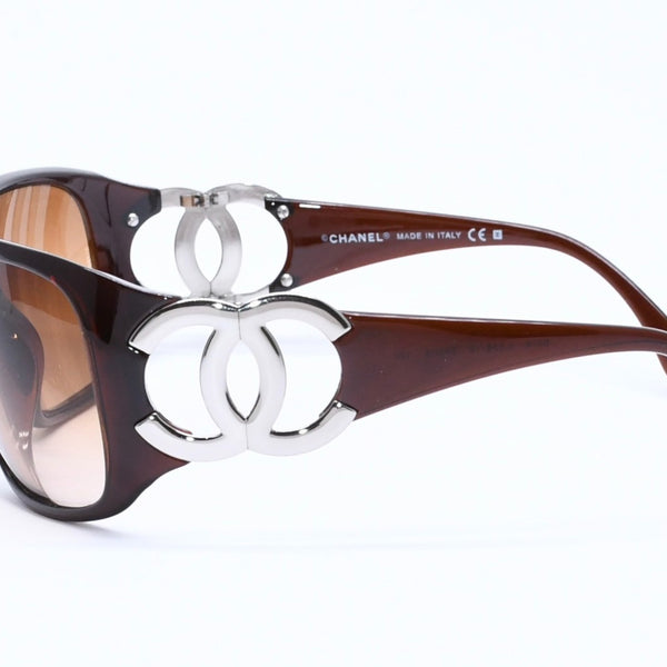 Mint condition CHANEL sunglasses eyewear Coco Mark 6014 c.538/13 Size 64◻16 120 Silver hardware Used 4a005074