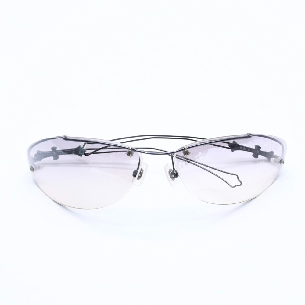 CHROME HEARTS クロムハーツ DRAG PIPE ドラッグパイプ サングラス アイウェア CHクロス クロステイル シルバー925 良品 中古 4a005178