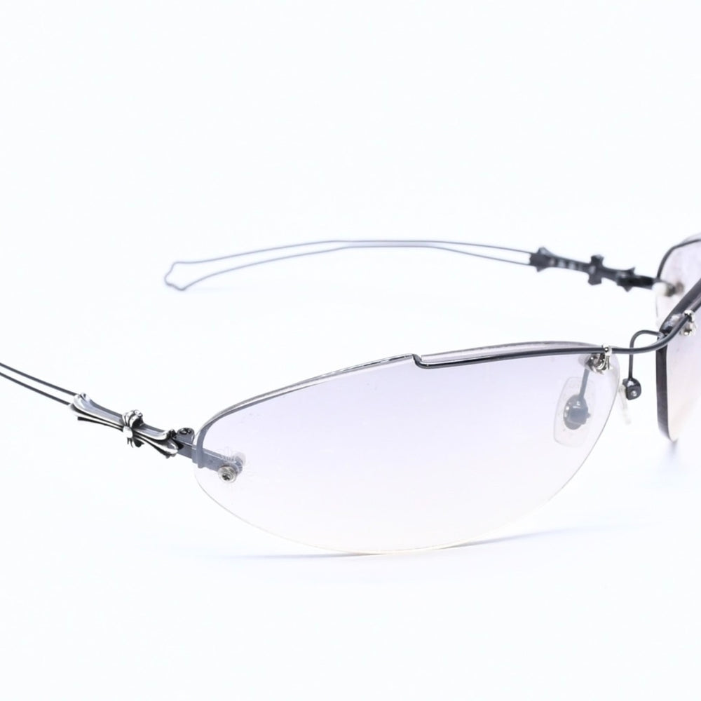 CHROME HEARTS クロムハーツ DRAG PIPE ドラッグパイプ サングラス アイウェア CHクロス クロステイル シルバー925 良品 中古 4a005178