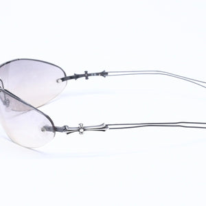 CHROME HEARTS クロムハーツ DRAG PIPE ドラッグパイプ サングラス アイウェア CHクロス クロステイル シルバー925 良品 中古 4a005178