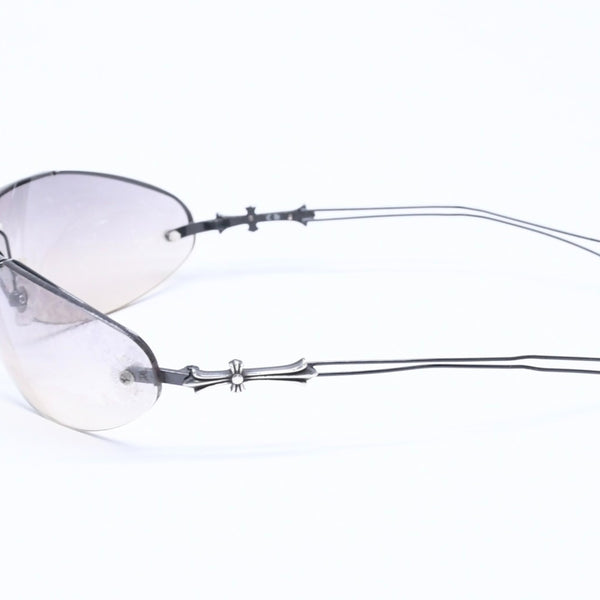 CHROME HEARTS クロムハーツ DRAG PIPE ドラッグパイプ サングラス アイウェア CHクロス クロステイル シルバー925 良品 中古 4a005178