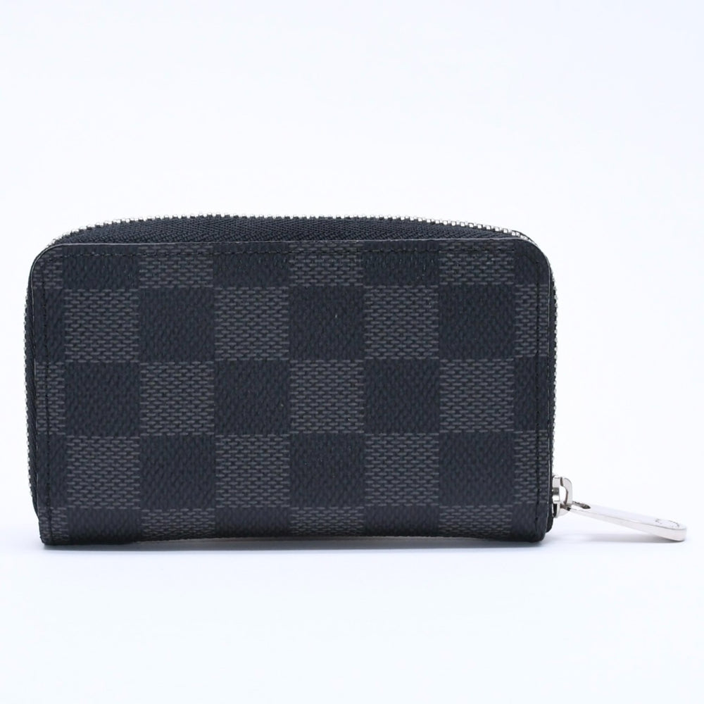 Very good condition LOUIS VUITTON Zippy Coin Purse Damier Graphite N63076 Coin Case Mini Wallet Black Silver Hardware Used 4a005103