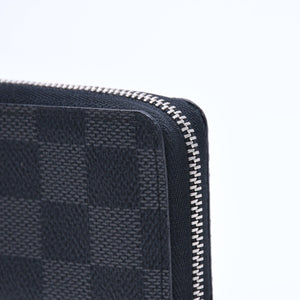 極美品 LOUIS VUITTON ルイヴィトン ジッピー コインパース ダミエグラフィット N63076 コインケース ミニウォレット ブラック シルバー金具 中古 4a005103