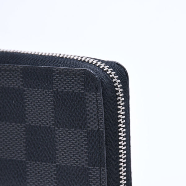 極美品 LOUIS VUITTON ルイヴィトン ジッピー コインパース ダミエグラフィット N63076 コインケース ミニウォレット ブラック シルバー金具 中古 4a005103