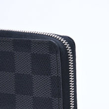画像をギャラリービューアに読み込む, 極美品 LOUIS VUITTON ルイヴィトン ジッピー コインパース ダミエグラフィット N63076 コインケース ミニウォレット ブラック シルバー金具 中古 4a005103