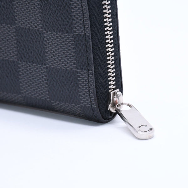 極美品 LOUIS VUITTON ルイヴィトン ジッピー コインパース ダミエグラフィット N63076 コインケース ミニウォレット ブラック シルバー金具 中古 4a005103