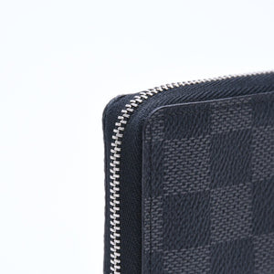 極美品 LOUIS VUITTON ルイヴィトン ジッピー コインパース ダミエグラフィット N63076 コインケース ミニウォレット ブラック シルバー金具 中古 4a005103