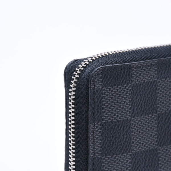 極美品 LOUIS VUITTON ルイヴィトン ジッピー コインパース ダミエグラフィット N63076 コインケース ミニウォレット ブラック シルバー金具 中古 4a005103