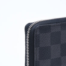 画像をギャラリービューアに読み込む, 極美品 LOUIS VUITTON ルイヴィトン ジッピー コインパース ダミエグラフィット N63076 コインケース ミニウォレット ブラック シルバー金具 中古 4a005103