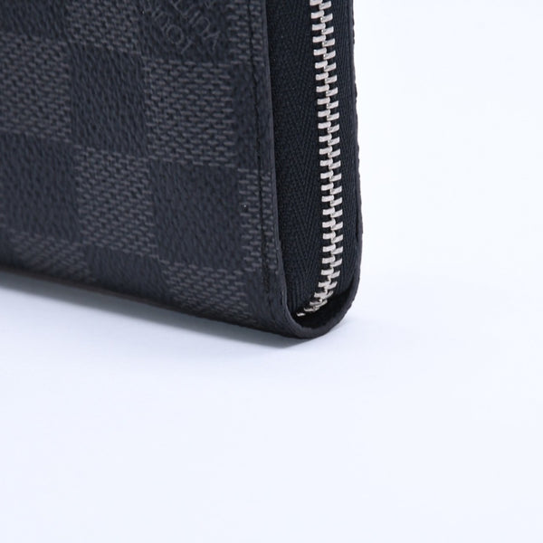 極美品 LOUIS VUITTON ルイヴィトン ジッピー コインパース ダミエグラフィット N63076 コインケース ミニウォレット ブラック シルバー金具 中古 4a005103