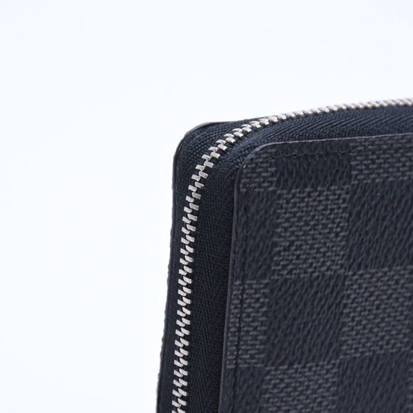 極美品 LOUIS VUITTON ルイヴィトン ジッピー コインパース ダミエグラフィット N63076 コインケース ミニウォレット ブラック シルバー金具 中古 4a005103