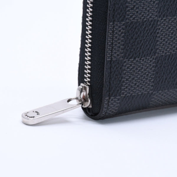 極美品 LOUIS VUITTON ルイヴィトン ジッピー コインパース ダミエグラフィット N63076 コインケース ミニウォレット ブラック シルバー金具 中古 4a005103