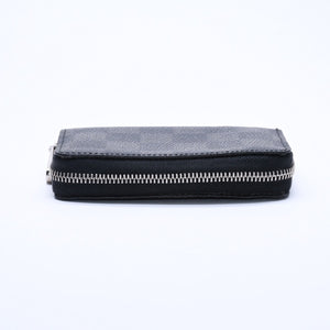 極美品 LOUIS VUITTON ルイヴィトン ジッピー コインパース ダミエグラフィット N63076 コインケース ミニウォレット ブラック シルバー金具 中古 4a005103