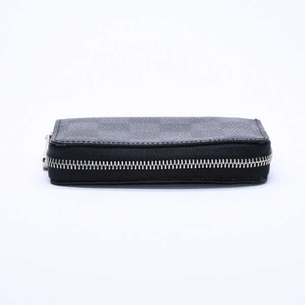 極美品 LOUIS VUITTON ルイヴィトン ジッピー コインパース ダミエグラフィット N63076 コインケース ミニウォレット ブラック シルバー金具 中古 4a005103
