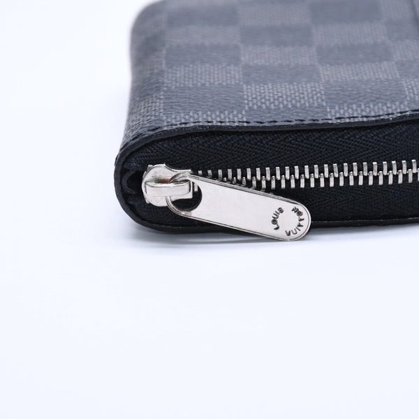 極美品 LOUIS VUITTON ルイヴィトン ジッピー コインパース ダミエグラフィット N63076 コインケース ミニウォレット ブラック シルバー金具 中古 4a005103