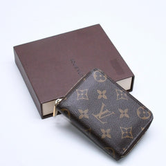 極美品 LOUIS VUITTON ルイヴィトン ジッピー コインパース M60067 モノグラムキャンバス ミニウォレット 小銭入れ 財布 ブラウン ゴールド金具 中古 4a005085