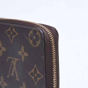 極美品 LOUIS VUITTON ルイヴィトン ジッピー コインパース M60067 モノグラムキャンバス ミニウォレット 小銭入れ 財布 ブラウン ゴールド金具 中古 4a005085