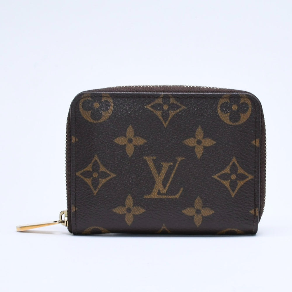 Very Good Condition LOUIS VUITTON Zippy Coin Purse M60067 Monogram Canvas Mini Wallet Coin Purse Wallet Brown Gold Hardware Used 4a005085