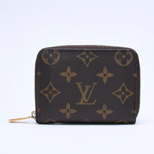 極美品 LOUIS VUITTON ルイヴィトン ジッピー コインパース M60067 モノグラムキャンバス ミニウォレット 小銭入れ 財布 ブラウン ゴールド金具 中古 4a005085