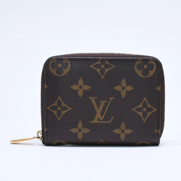 極美品 LOUIS VUITTON ルイヴィトン ジッピー コインパース M60067 モノグラムキャンバス ミニウォレット 小銭入れ 財布 ブラウン ゴールド金具 中古 4a005085