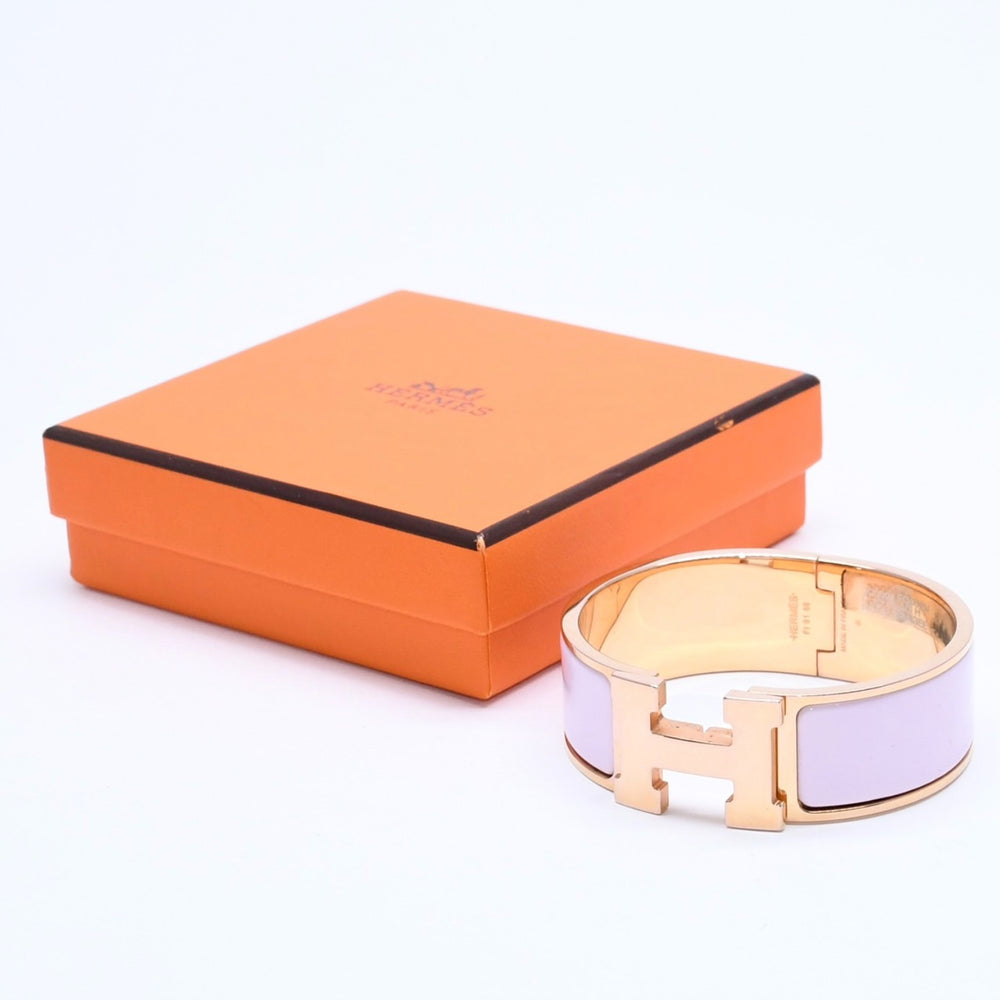 極美品 HERMES エルメス クリッククラックGM ブレスレット アクセサリー メタル ピンク ゴールド 中古 4a004951