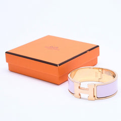 Very Good Condition HERMES Click Crack GM Bracelet Accessory Metal Pink Gold Used 4a004951