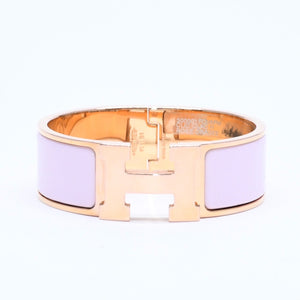 Very Good Condition HERMES Click Crack GM Bracelet Accessory Metal Pink Gold Used 4a004951