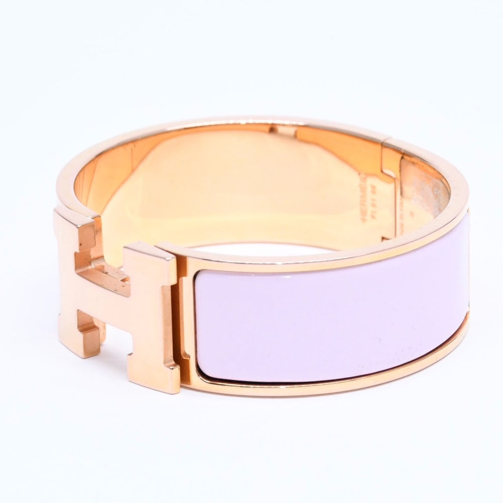 極美品 HERMES エルメス クリッククラックGM ブレスレット アクセサリー メタル ピンク ゴールド 中古 4a004951