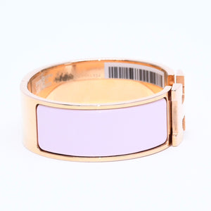 Very Good Condition HERMES Click Crack GM Bracelet Accessory Metal Pink Gold Used 4a004951