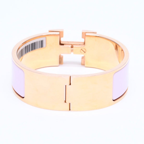 Very Good Condition HERMES Click Crack GM Bracelet Accessory Metal Pink Gold Used 4a004951