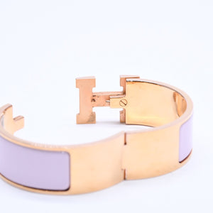 Very Good Condition HERMES Click Crack GM Bracelet Accessory Metal Pink Gold Used 4a004951
