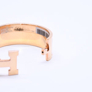 Very Good Condition HERMES Click Crack GM Bracelet Accessory Metal Pink Gold Used 4a004951