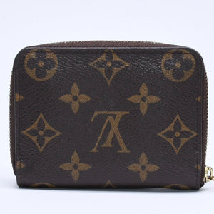 極美品 LOUIS VUITTON ルイヴィトン ジッピー コインパース M60067 モノグラムキャンバス ミニウォレット 小銭入れ 財布 ブラウン ゴールド金具 中古 4a005085