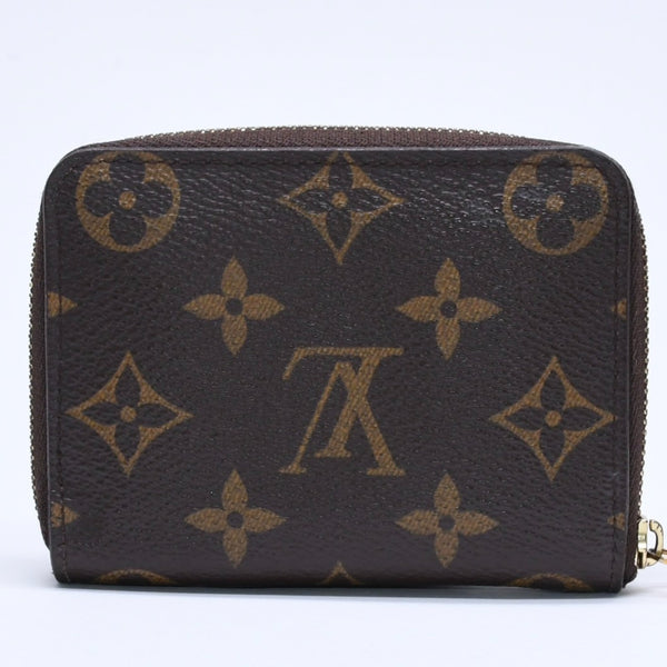 極美品 LOUIS VUITTON ルイヴィトン ジッピー コインパース M60067 モノグラムキャンバス ミニウォレット 小銭入れ 財布 ブラウン ゴールド金具 中古 4a005085
