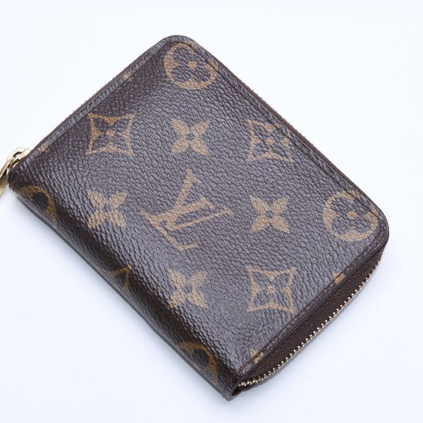 極美品 LOUIS VUITTON ルイヴィトン ジッピー コインパース M60067 モノグラムキャンバス ミニウォレット 小銭入れ 財布 ブラウン ゴールド金具 中古 4a005085