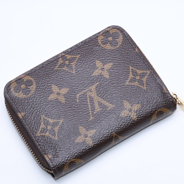 極美品 LOUIS VUITTON ルイヴィトン ジッピー コインパース M60067 モノグラムキャンバス ミニウォレット 小銭入れ 財布 ブラウン ゴールド金具 中古 4a005085