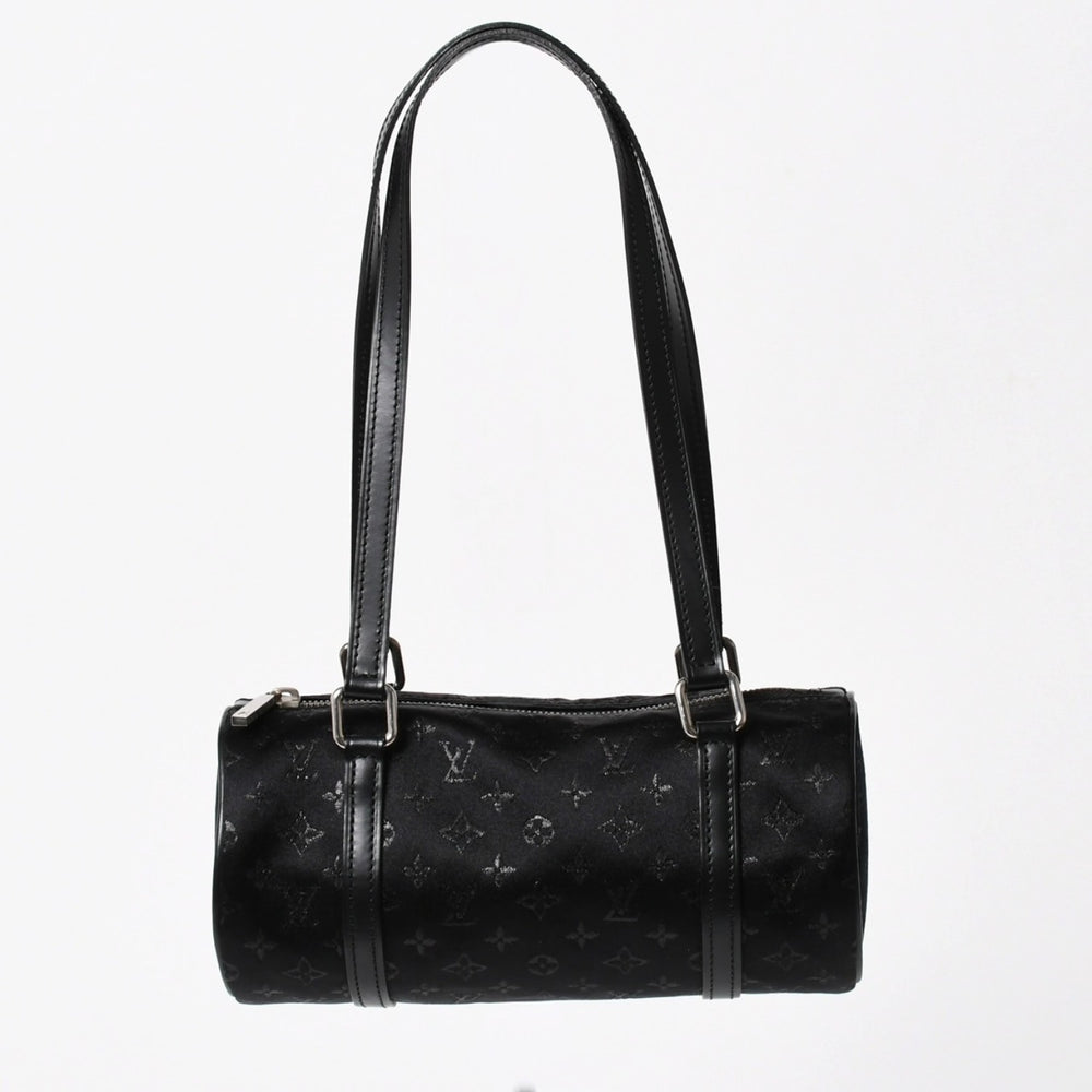 Like new LOUIS VUITTON Little Papillon Handbag M92352 Monogram Black Silver Hardware Used 4a005087