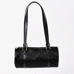 Like new LOUIS VUITTON Little Papillon Handbag M92352 Monogram Black Silver Hardware Used 4a005087