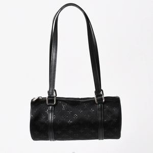 Like new LOUIS VUITTON Little Papillon Handbag M92352 Monogram Black Silver Hardware Used 4a005087