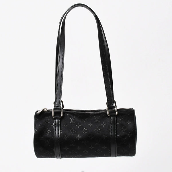 Like new LOUIS VUITTON Little Papillon Handbag M92352 Monogram Black Silver Hardware Used 4a005087